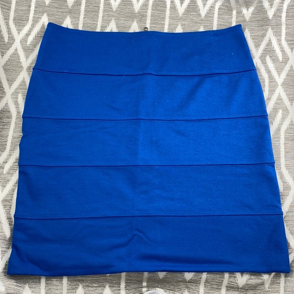 Trouve Skirt Bandage Mini Blue Exposed Zipper Size: Large Bodycon Mini - Picture 2 of 3